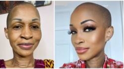 Internet users in disbelief as lady appears several years younger after makeup transformation