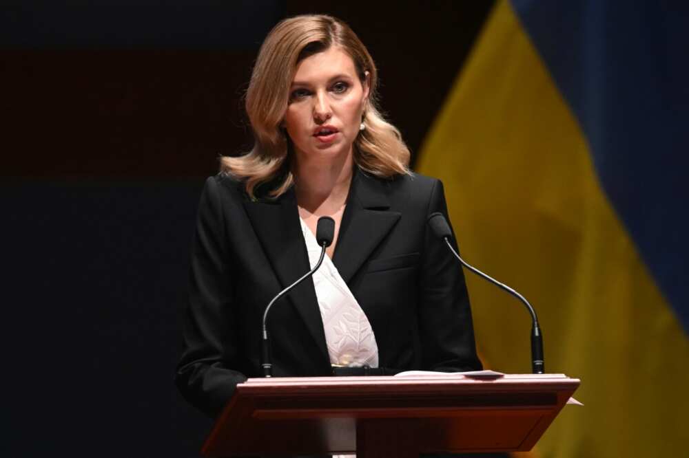 Ukrainian First Lady Olena Zelenska speaks to members of the US Congress about Russia's invasion of Ukraine Ukrainian First Lady Olena Zelenska speaks to members of the US Congress about Russia's invasion of Ukraine