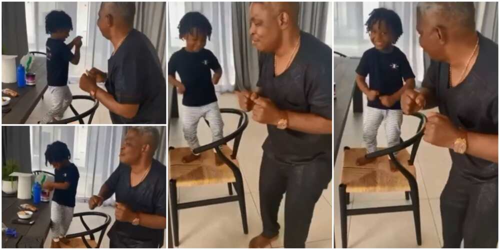 Eid-el-Fitr: Wizkid’s Youngest Son Zion Happily Dances to Muslim Song With Singer’s Manager, Stirs Reactions