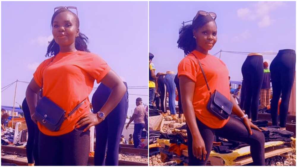 May God Bless You With Boutique: Reactions As Nigerian Lady Starts Selling Clothes by Roadside in Lagos