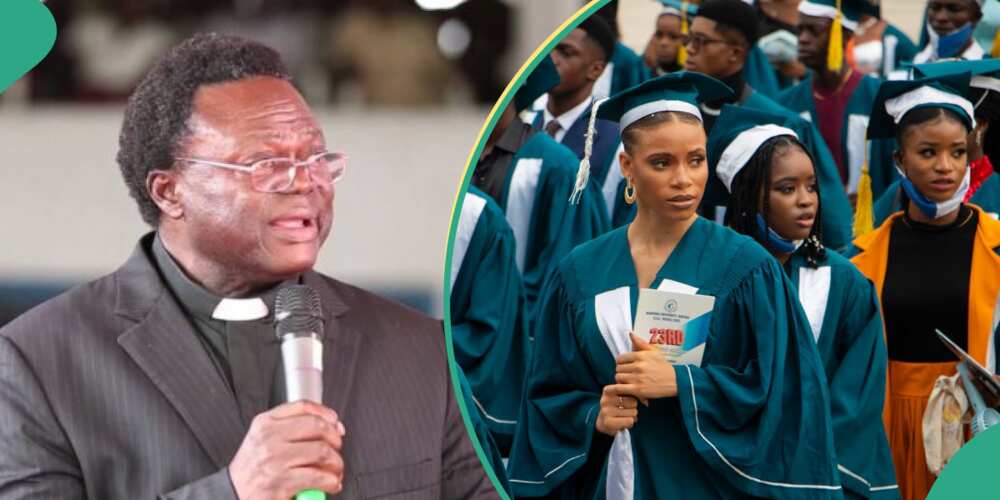 the founder of Madonna University, Nigeria, Rev Fr Emmanual Edeh, brags about his female students