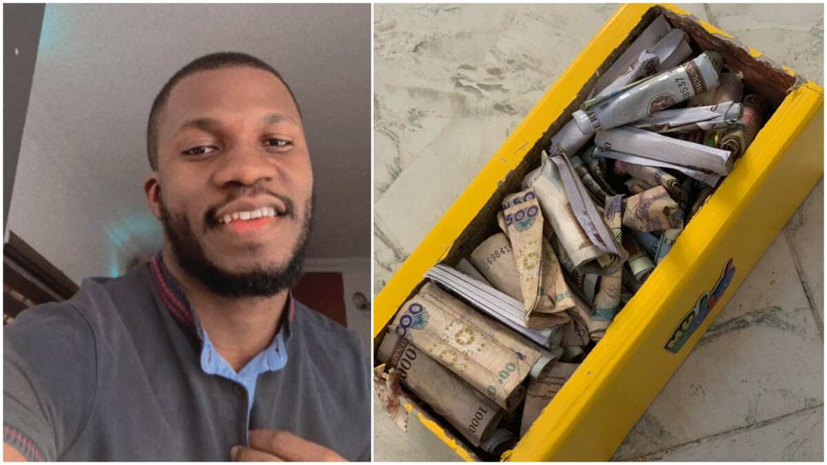 Nigerian man breaks own piggy bank, many praise his discipline - Legit.ng