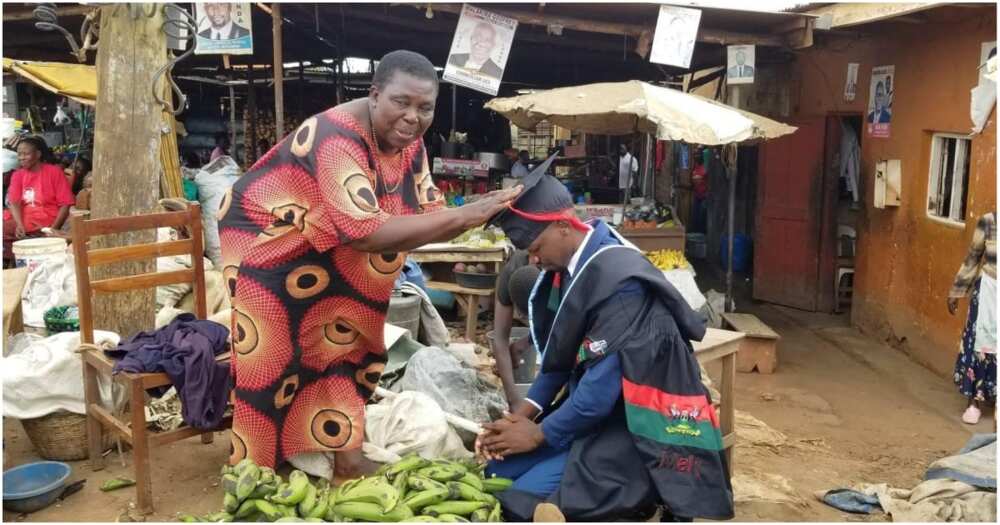 Graduate Pictured Kneeling at The Market Opens up on Being Raised by Grandmother after Parents Abandoned Him