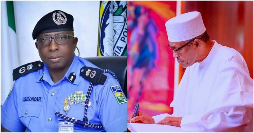 President Muhammadu Buhari, the retiring Assistant Inspector General of Police (AIG), Garba Baba Umar, INTERPOL