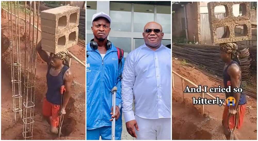 Photos of OPM General Overseer, Apostle Chibuzor Chinyere and a disabled man he gave scholarship to Cyprus.