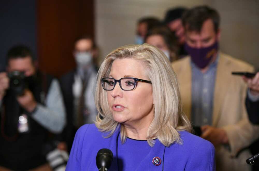Republican congresswoman Liz Cheney, pictured in Washington in 2021, is lagging behind Harriet Hageman in polling for the Wyoming primary