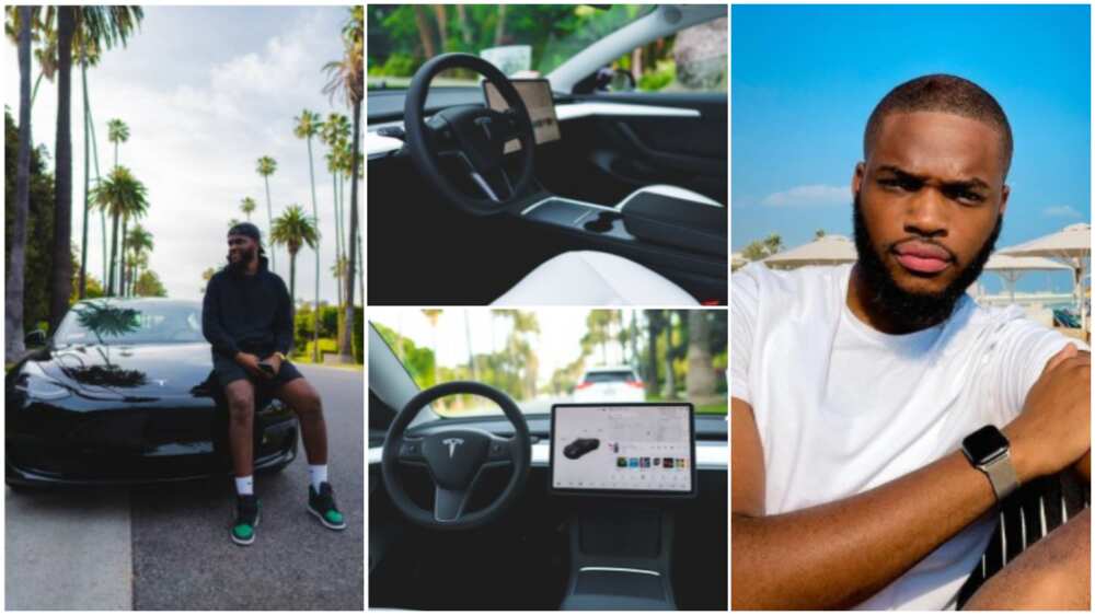 Man buys Tesla Model 3 in black.