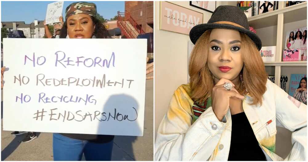 Actress Stella Damasus recounts how she nearly passed out at EndSARS protest in Dallas (video)