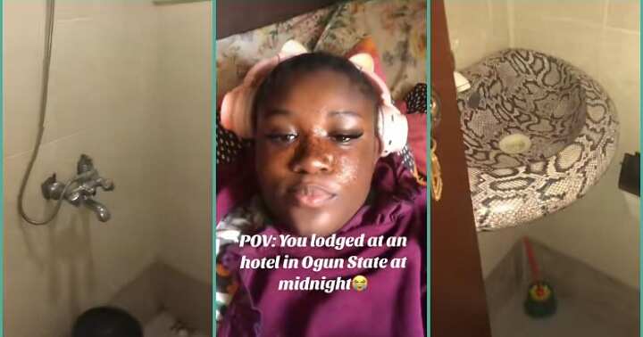 Nigerian lady shares strange sink she saw in the bathroom of a room she lodged in Ogun state