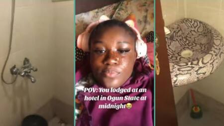 Lady who lodged in Ogun hotel at midnight displays strange sink in bathroom, video trends online