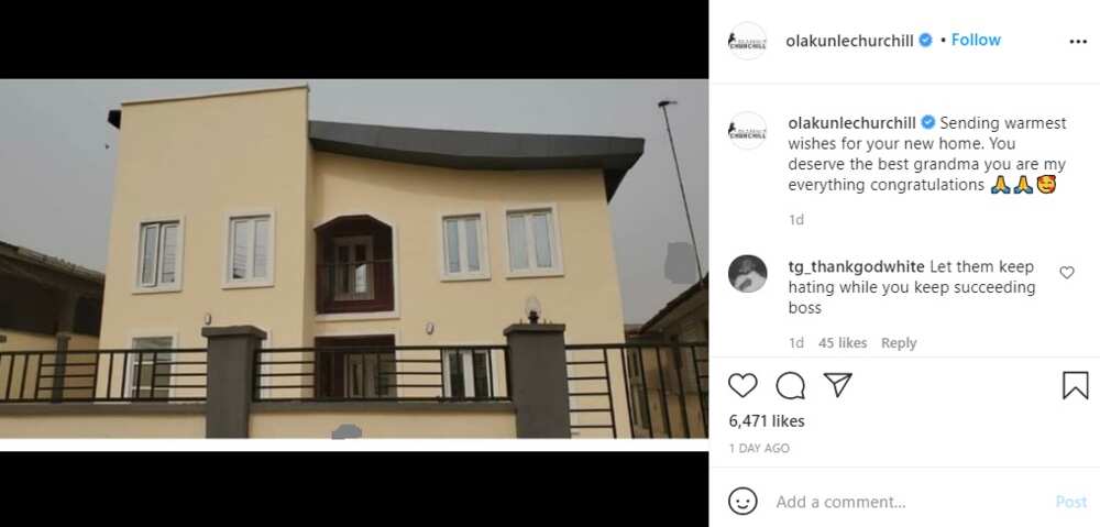 Tonto Dikeh’s ex Olakunle Churchill gifts his grandmother a house