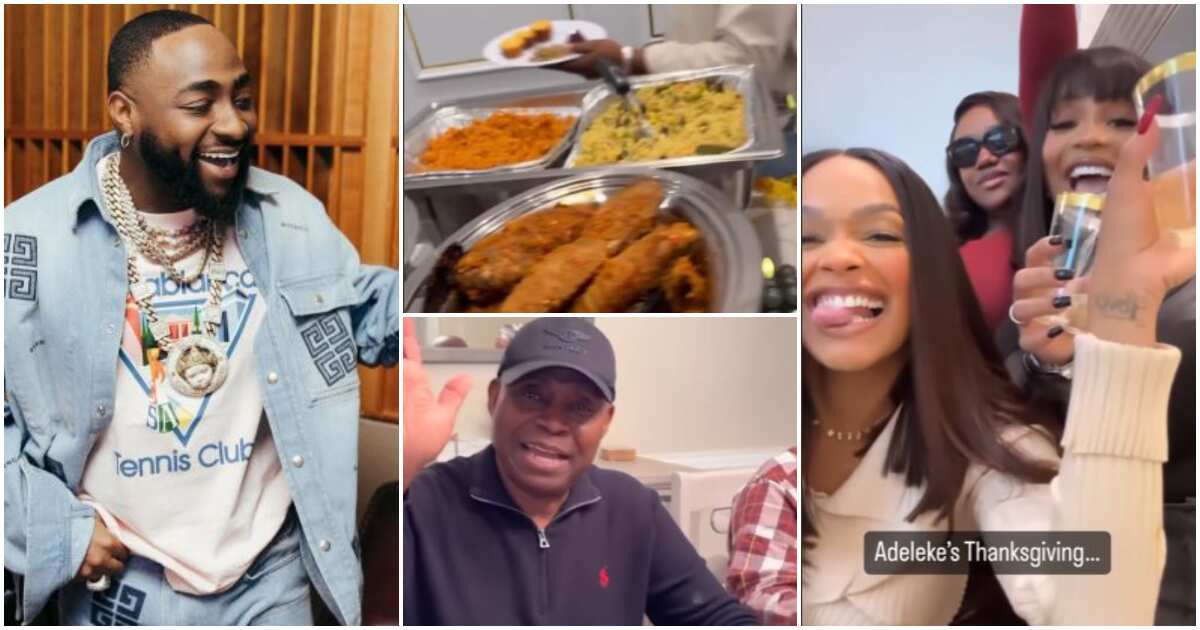 See how Davido's family celebrates thanksgiving in style with lavish meal (video)