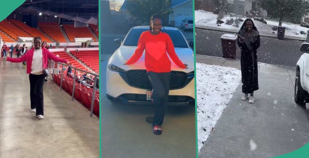 Excited lady shows off new car she got in her first week of relocating to US, video trends