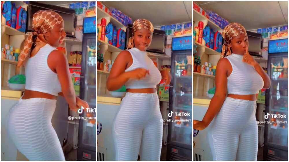 Babe I Like You: Curvy Lady in White Trousers Shakes Waist Gently Inside  Shop, Hooks Many Men's Attention 