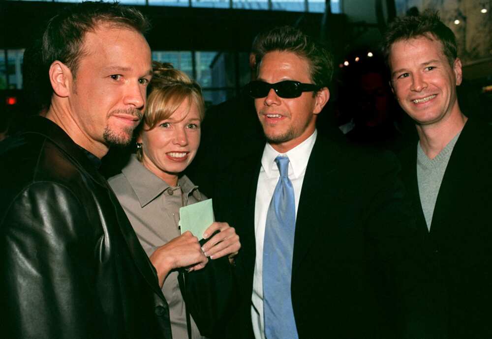 Donnie Wahlberg with his sister, Tracy, and brothers Mark Wahlberg and Bob Wahlberg at the opening of the movie, "Southie," at the at Kendall Square Cinema. Photo: Bill Brett/The Boston Globe