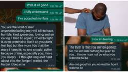 "Am not good for you": Nigerian man leaks sad chats as his girlfriend dumps him for being too perfect