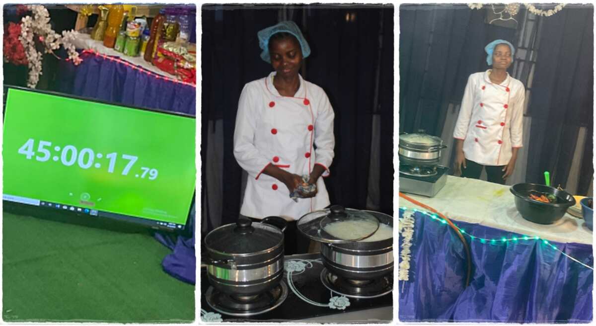 Photos: See the Nigerian lady who is cooking in Ekiti and how much hours she has cooked