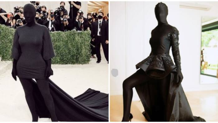 No be everything person dey copy: OAP's Kim Kardashian-inspired masked look at AMVCA sparks reactions