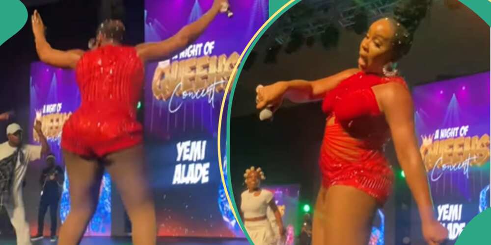 Yemi Alade's stage performance causes stir.