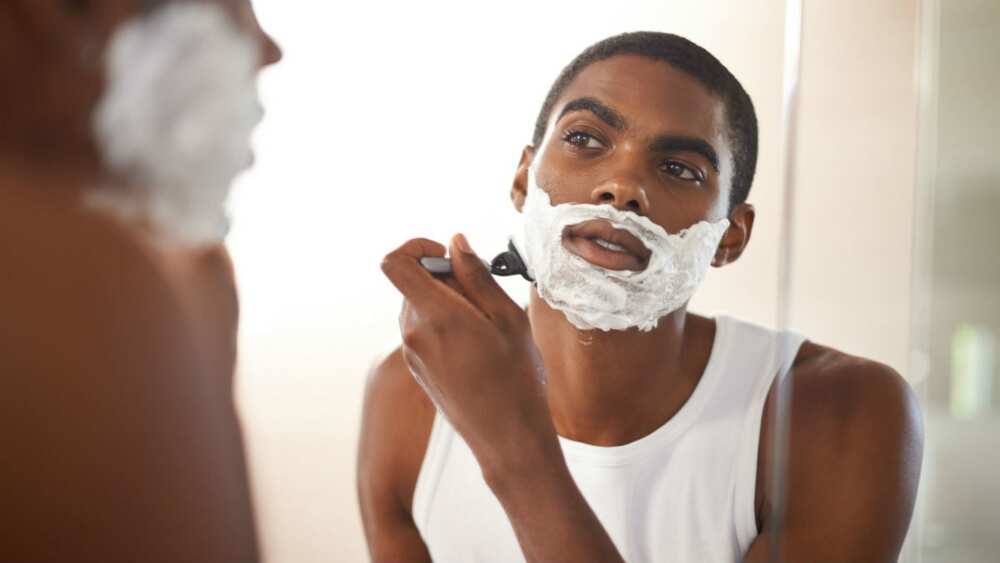 Shaving man