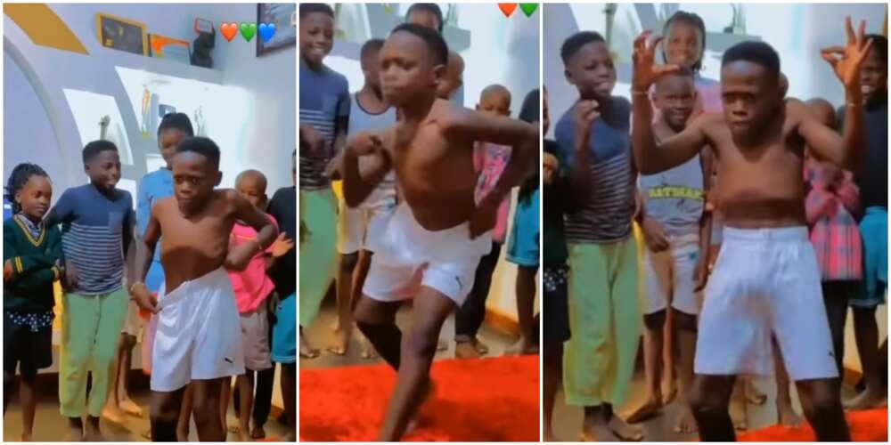 Little boy mesmerizes Oyinbo man at gathering with sweet belly dance, whines waist like a lady in cute video