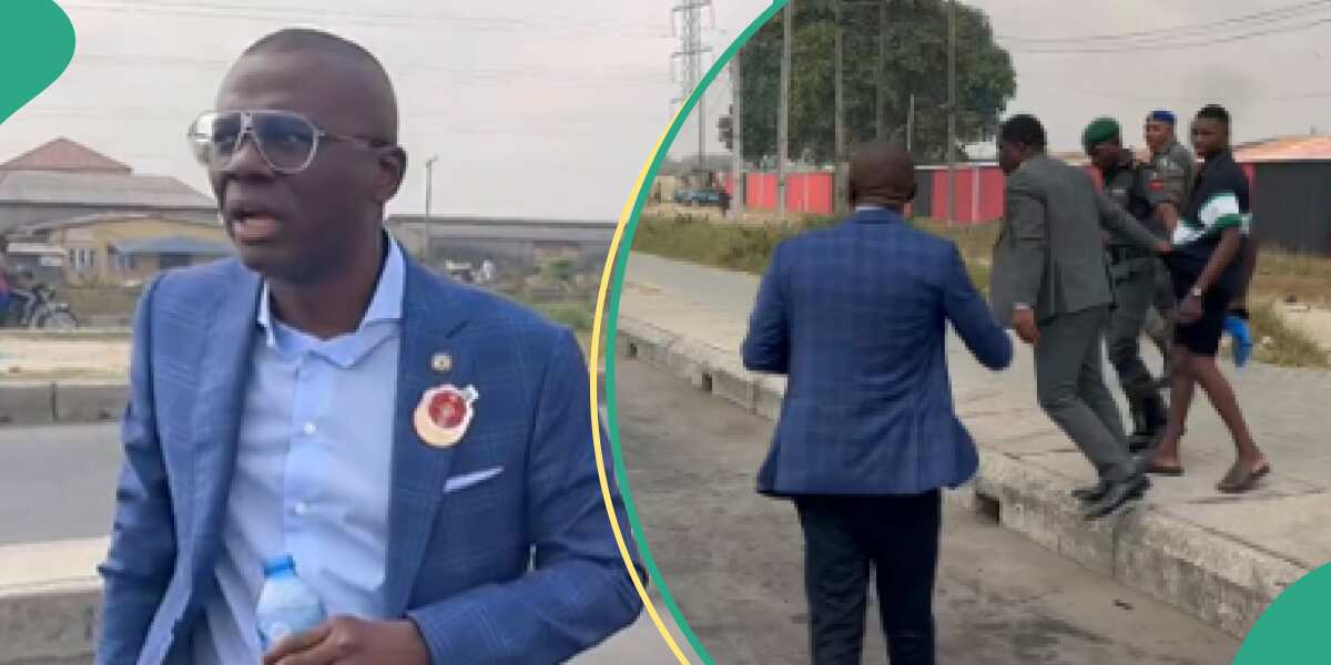 Traffic violation: Unknown soldier reacts to Sanwo-Olu arresting colleague on Lagos highway