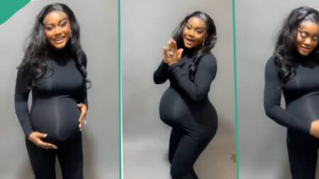Nigerian woman who prayed for two children gets pregnant for twins, shows big bump