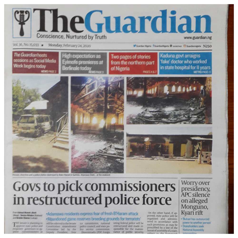 Newspapers review February 24: Governors worried over depletion of Excess Crude Acount