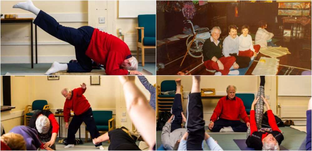 Tom Allan: Britain’s oldest yoga teacher leads classes at 90