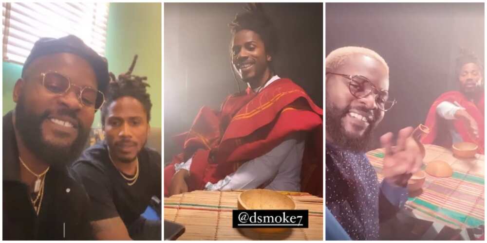 Falz spotted with American rapper D Smoke on set in Lagos