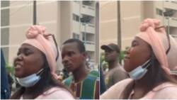 Video shows woman bursting into tears at Ikoyi building collapse site, says only male in her family is trapped