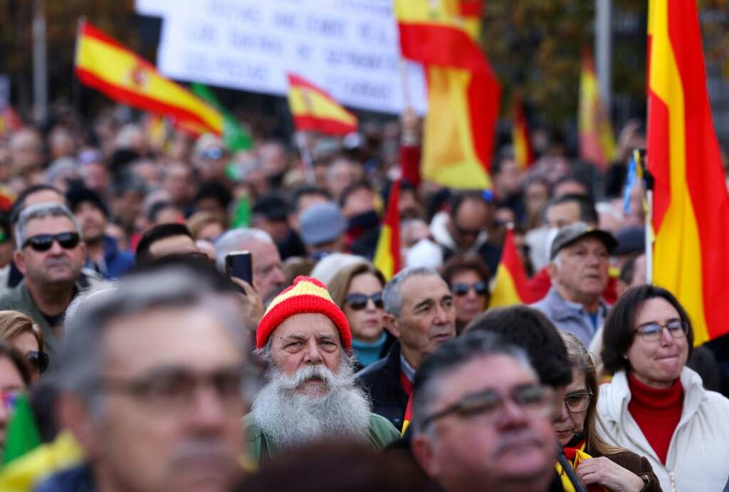 Far-right Vox leads mass protests against Spanish govt