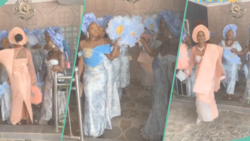 Bride in gorgeous outfit pushes off bridesmaid who spoilt her formation, peeps react