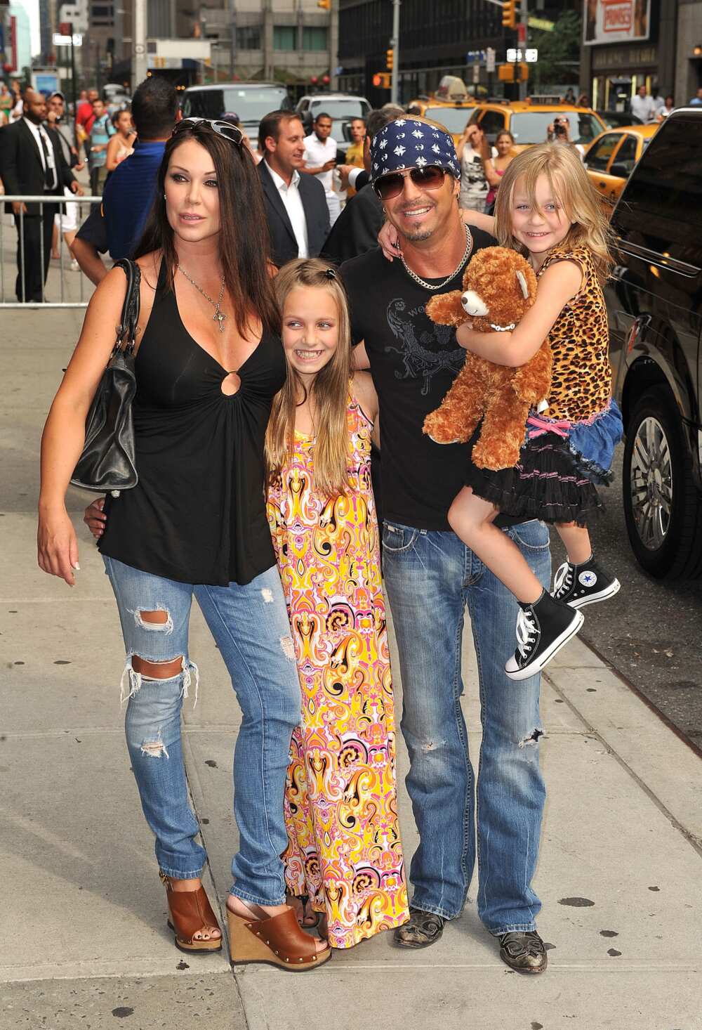 Bret Michaels with his partner Kristi Gibson and their children Raine and Jorja