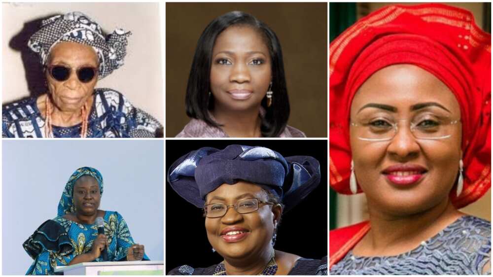 A collage showing some of the women who are important in Nigeria's history.
