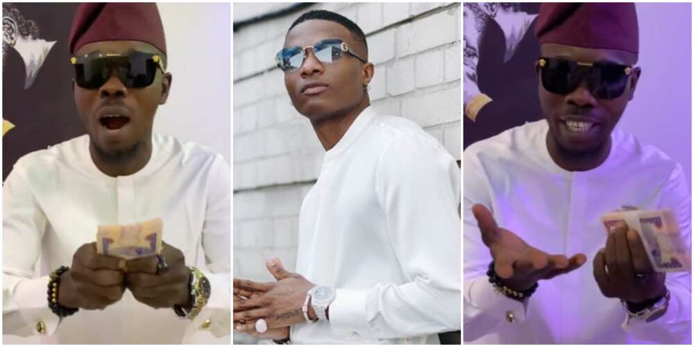 Actor Ijebu celebrates, flaunts cash on social media as Wizkid becomes first person to buy movie ticket