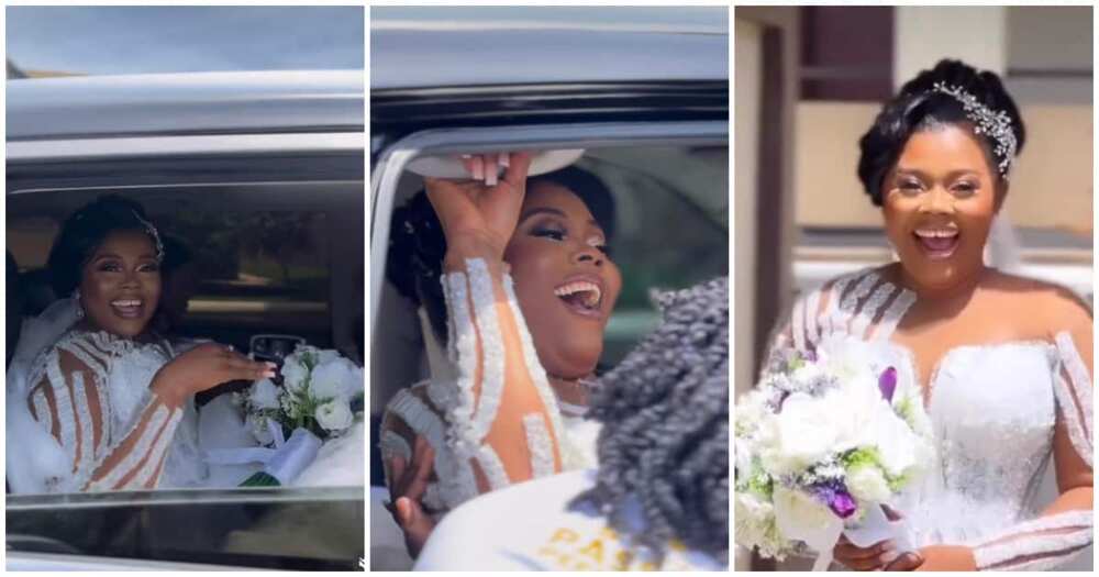 Reactions To Funny Video Of Bride In 'Heavy' Gown Crying For Help as She  Struggles to Enter Vehicle 