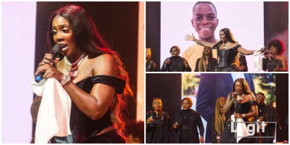 Photos of Tiwa Savage during her performance.