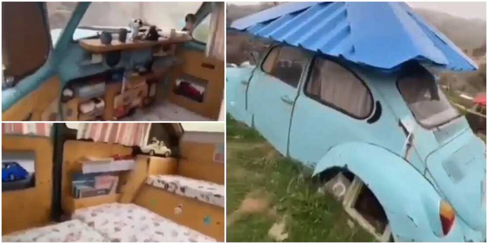 Man transforms old Beetle car into fine room apartment