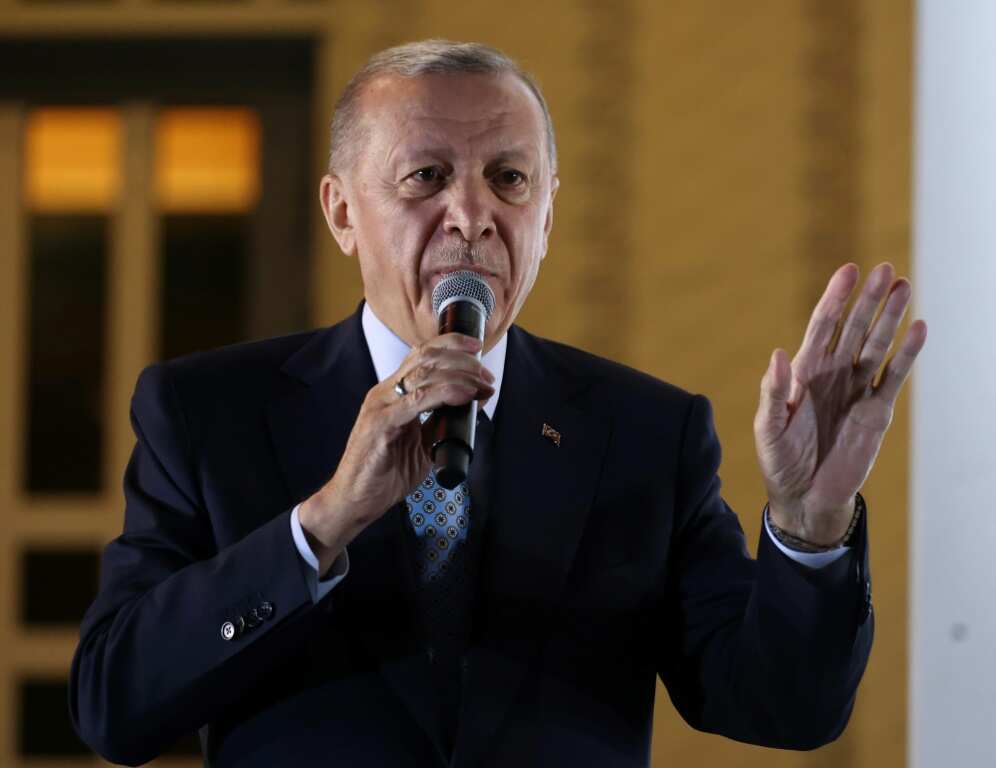Erdogan, 69, attempted to sound conciliatory in a victory speech to thousands of jubilant supporters