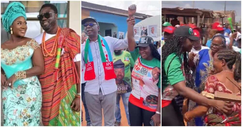 Actress Mercy Johnson and hubby on campaign trip