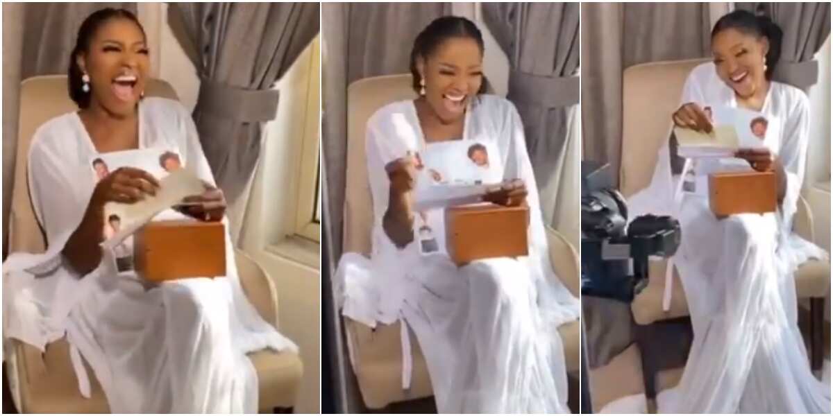 Who doesn't like money? Cute bride says in excitement as hubby gifts her cheque on wedding morning, many react