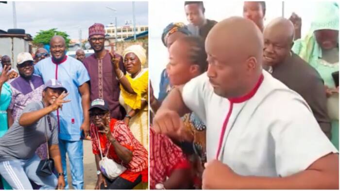 Una like toilet: Reactions as old, young residents dance Buga with Desmond Elliott as he picks 3rd term ticket