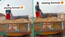 "Good move": Three Nigerian men contribute money, buy one trip of sand, share it 360 shovels each