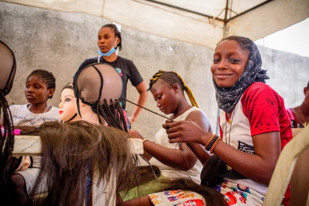 Young girls at WARIF center Young girls at WARIF center
