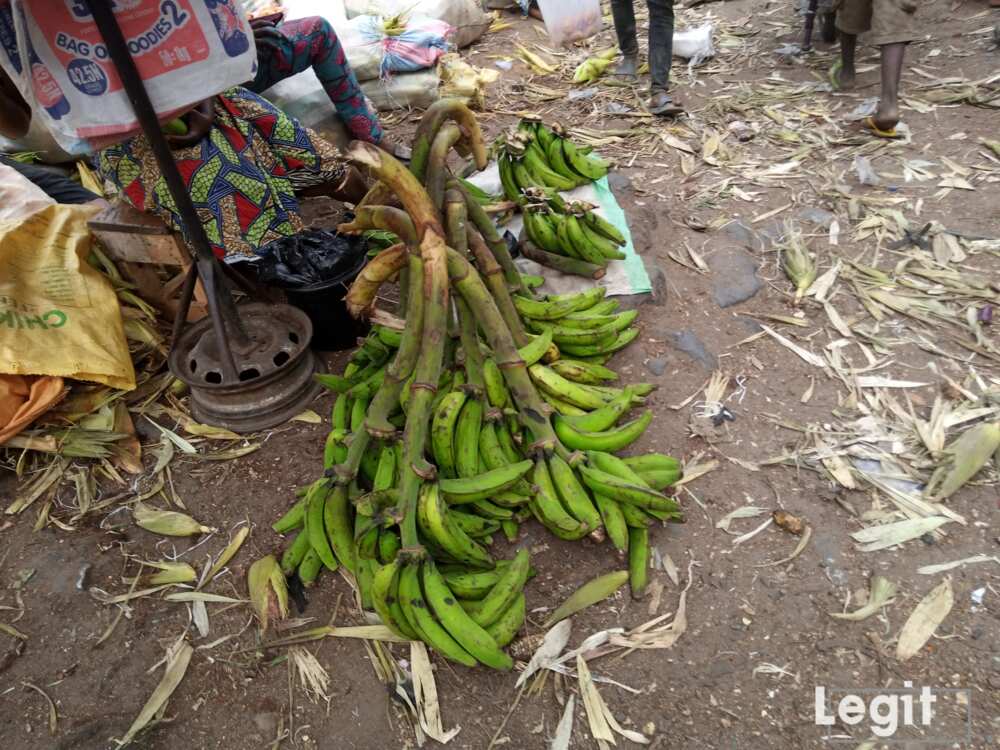 You can get unripe plantain at Jakande market. Photo market: Esther Odili