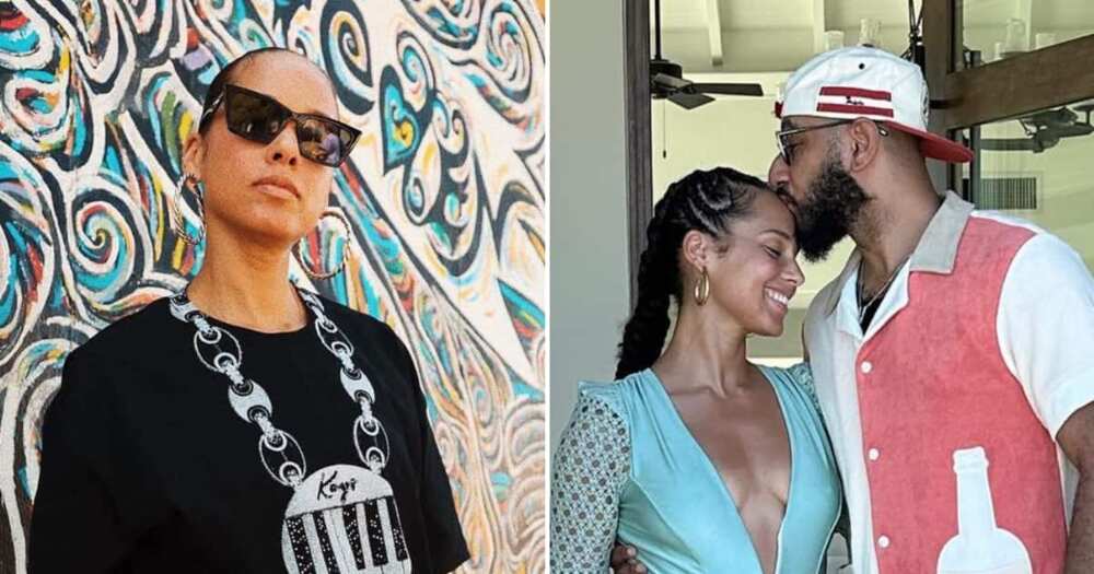 Alicia Keys doesnt seem to like her gift from husband, Swizz Beats. Alicia Keys doesnt seem to like her gift from husband, Swizz Beats.