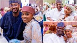 Photos of President Buhari’s beautiful daughters with their spouses at Yusuf’s wedding lights up social media