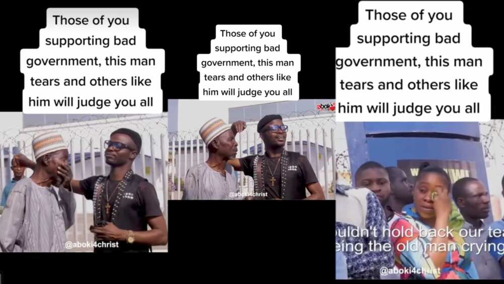 Old soldier cries after receiving 3000 naira Old soldier cries after receiving 3000 naira