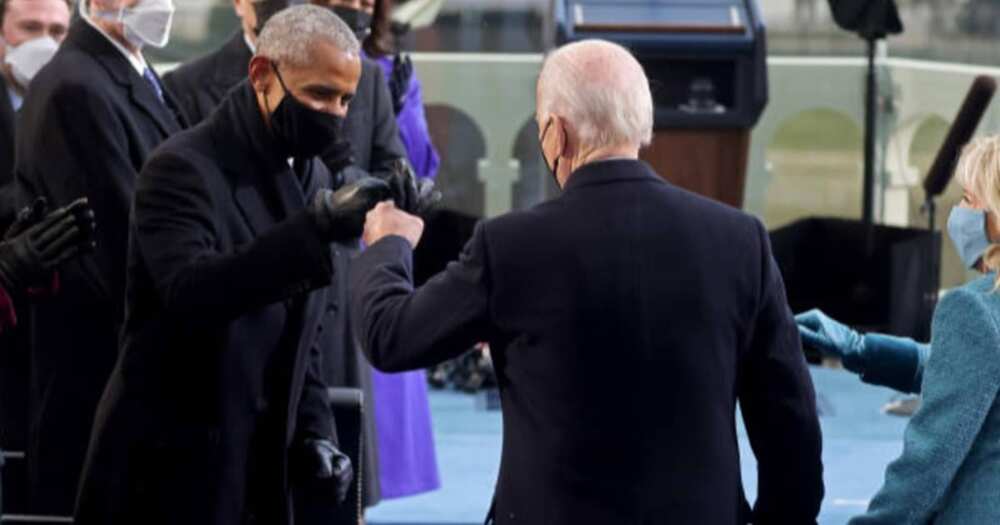 Joe Biden appears to be wearing bulletproof vest during highly guarded inauguration ceremony